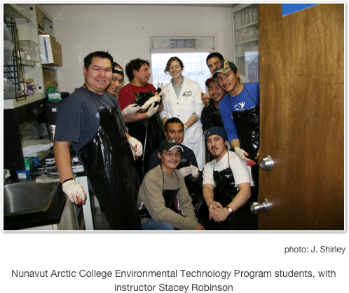 ￼
photo: J. Shirley

Nunavut Arctic College Environmental Technology Program students, withinstructor Stacey Robinson
