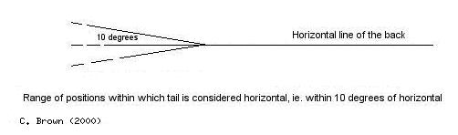 Range of positions for tail to be horizontal